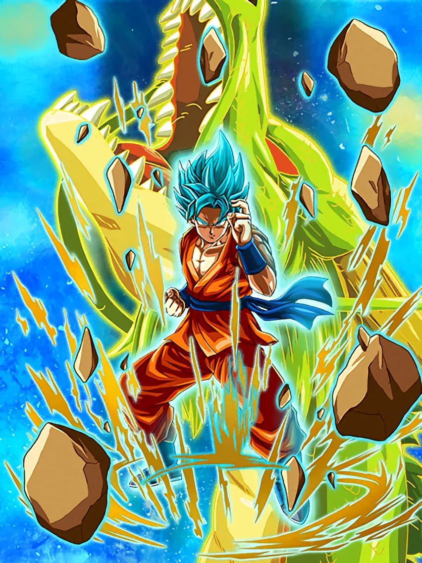 Challenger against God Super Saiyan God SS Goku