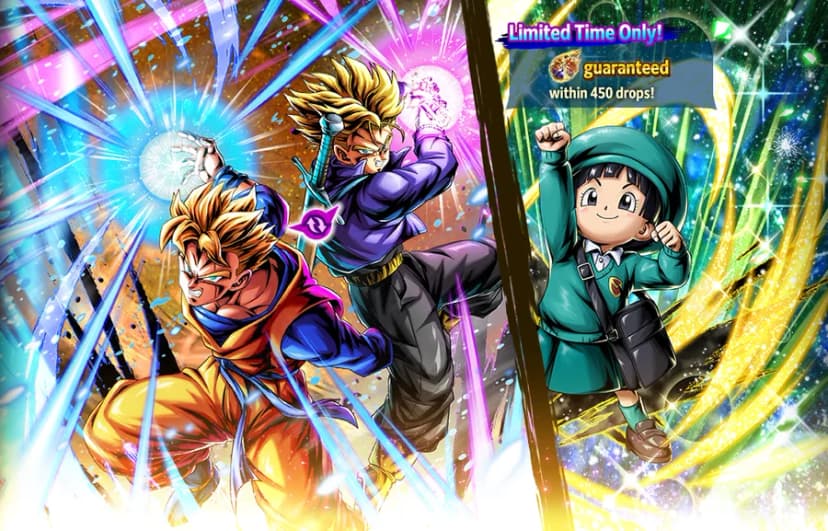 Super Saiyan Trunks (Teen) & Gohan (Legend, Red) rate-up banner