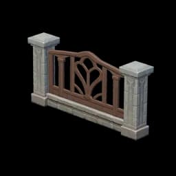 Carved Courtyard Fence Ending