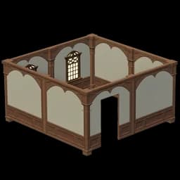 Dark Wood Arch Wall