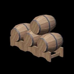 Neat Stack of Fir Kegs