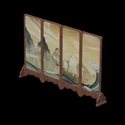 Pine Folding Screen: Billowing Sails