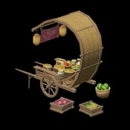 Roll-Roofed Fruit and Vegetable Cart