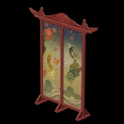 Springtime Folding Screen: A Touch of Red