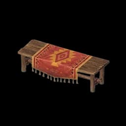 Floral Cloth Wooden Table