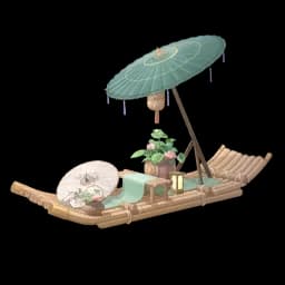 Tranquil Bamboo Raft