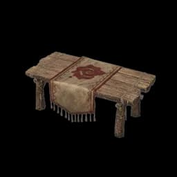 Velvet-Covered Wood Table