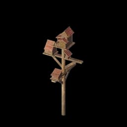 Wooden Birdhouse Rack