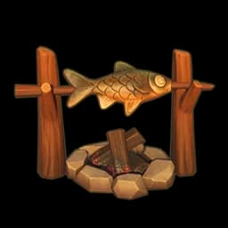 Golden Savanna Campfire Fish Rack