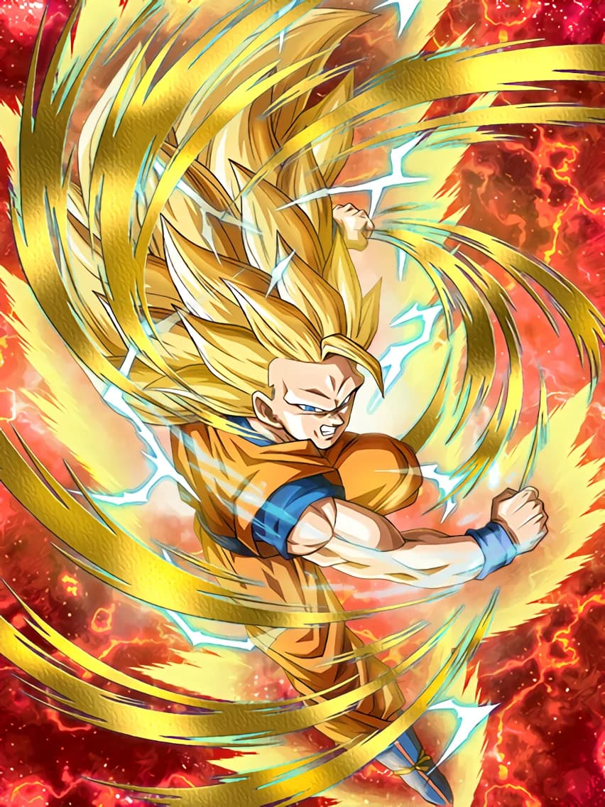 Clutching Victory Super Saiyan 3 Goku