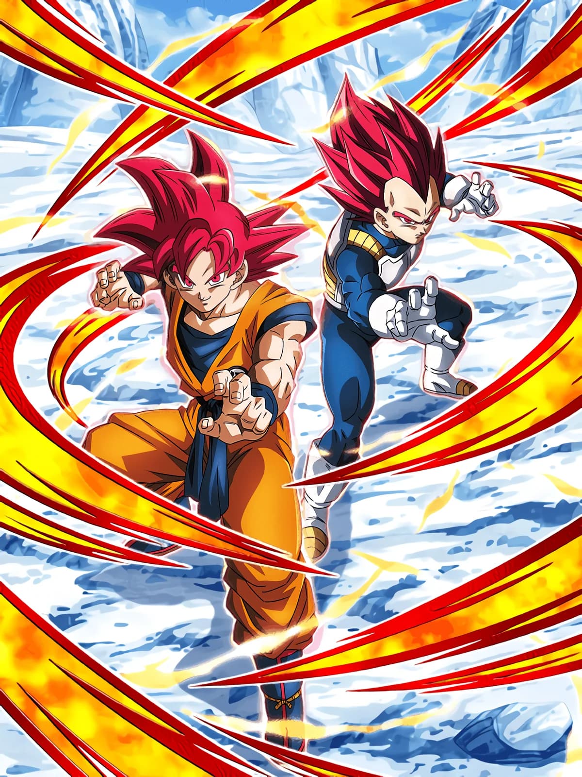 Pulse of the Crimson Divine Warriors Super Saiyan God Goku & Super Saiyan God Vegeta