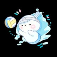 Volleyball Snowman (Sticker)